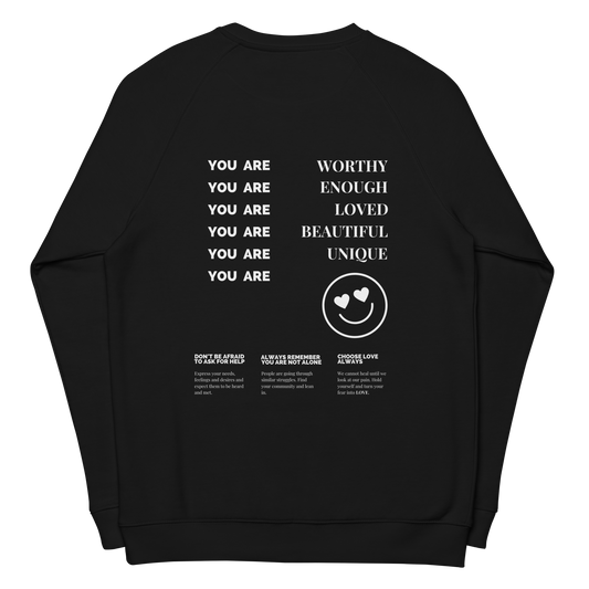 You Are Back Unisex Organic Raglan Sweatshirt