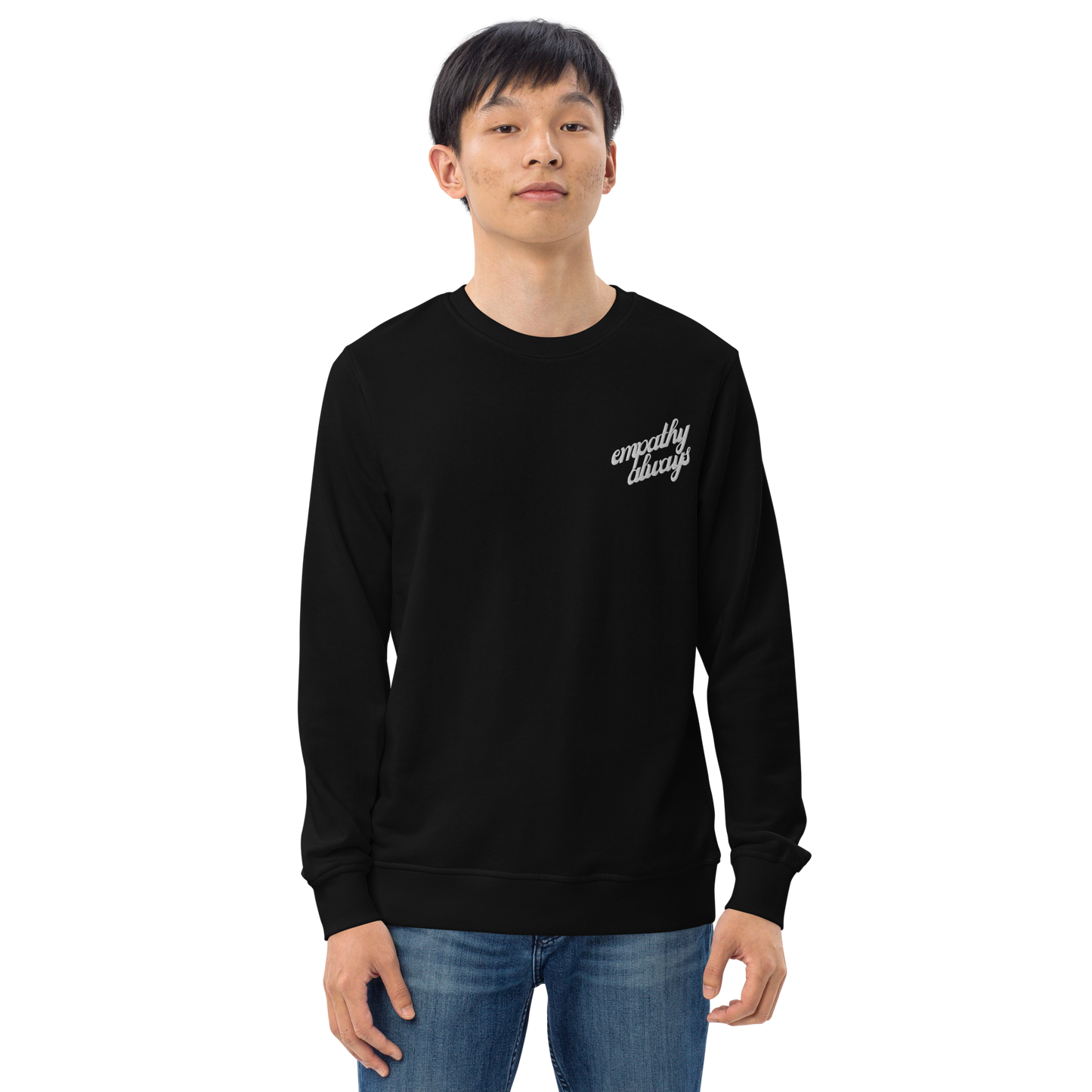 Unisex Empathy Always Embroidered Organic Sweatshirt