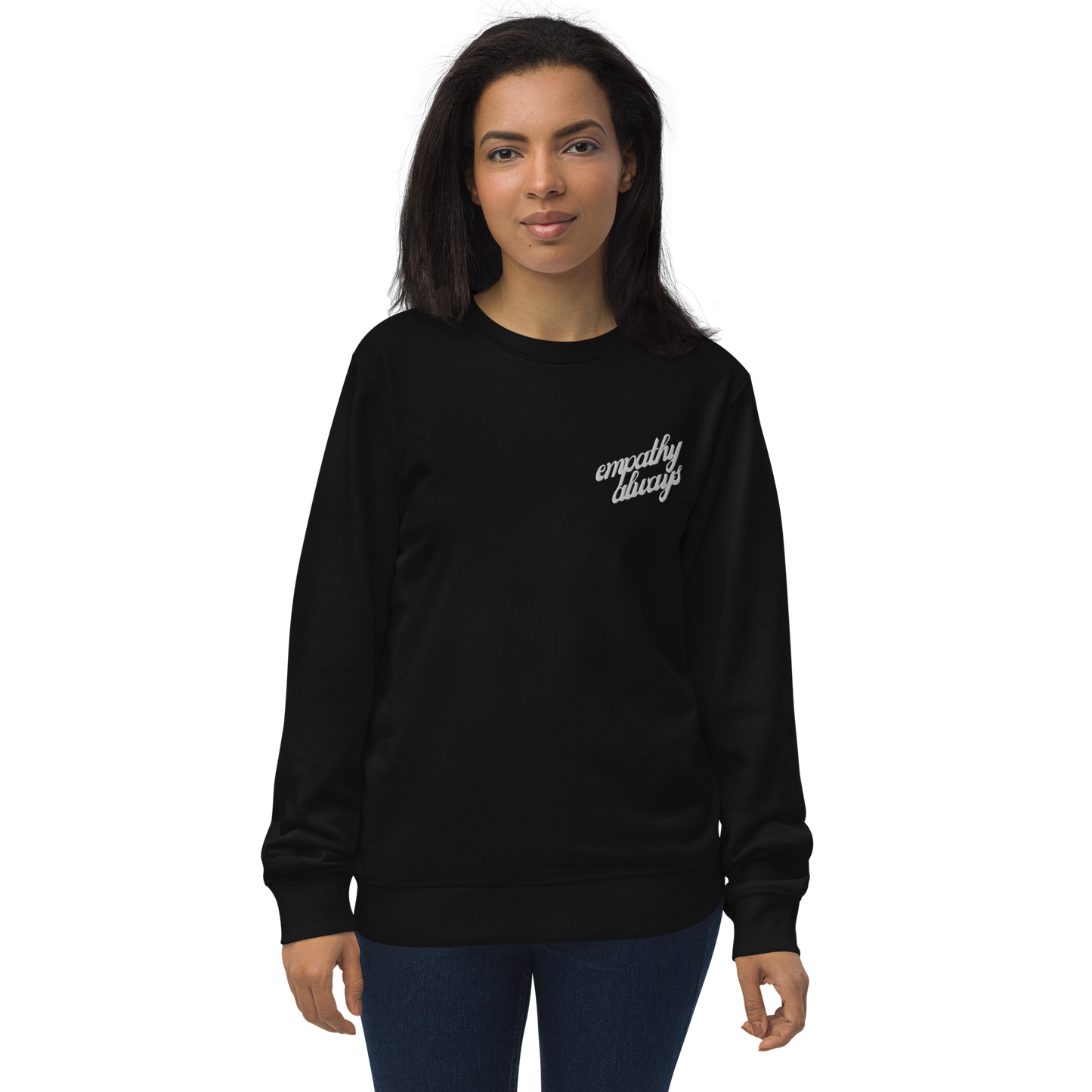 Unisex Empathy Always Embroidered Organic Sweatshirt