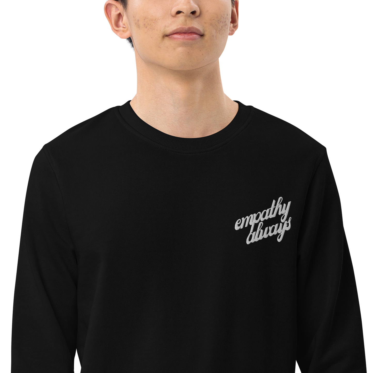 Unisex Empathy Always Embroidered Organic Sweatshirt